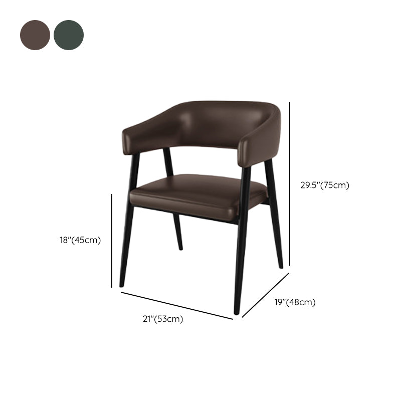 Contemporary Kitchen Dining Side Chair Faux Leather Open Back Dining Side Chair Clearhalo 'Dining Chairs' 'Dining Tables & Seating' 'dining_chair' 'furn' 'furn_dining_chair' 'Furniture' 'Kitchen & Dining Furniture' 6662393