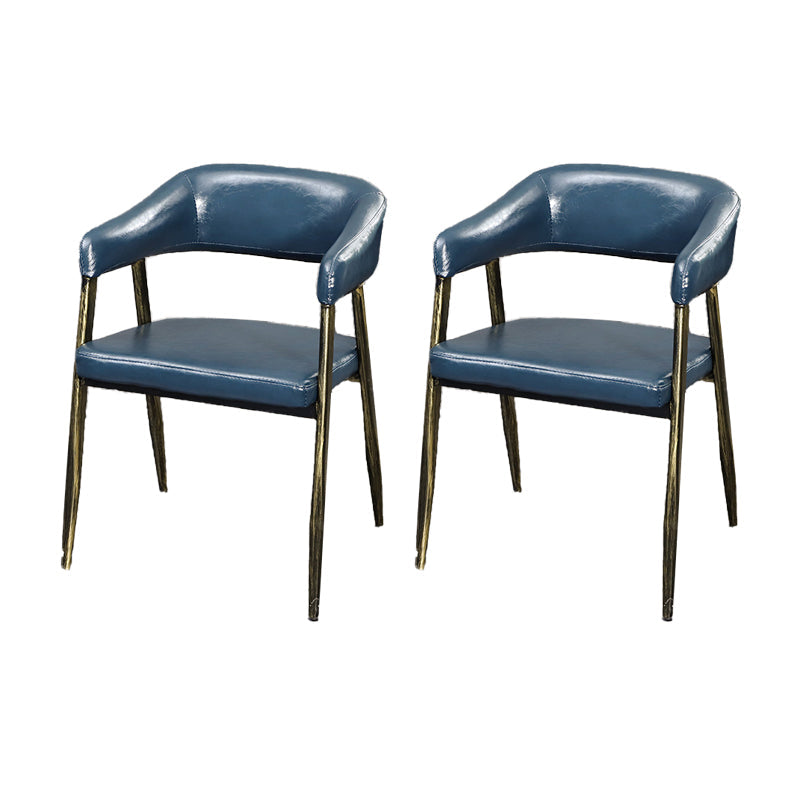 Faux Leather Kitchen Dining Side Chair Glam Open Back Dining Side Chair