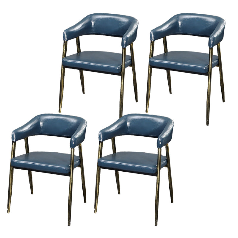 Faux Leather Kitchen Dining Side Chair Glam Open Back Dining Side Chair