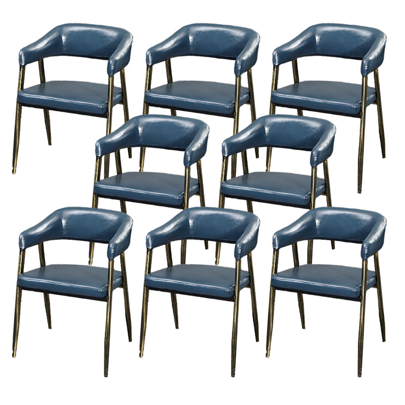 Faux Leather Kitchen Dining Side Chair Glam Open Back Dining Side Chair