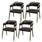 Faux Leather Kitchen Dining Side Chair Glam Open Back Dining Side Chair