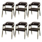 Faux Leather Kitchen Dining Side Chair Glam Open Back Dining Side Chair