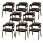 Faux Leather Kitchen Dining Side Chair Glam Open Back Dining Side Chair