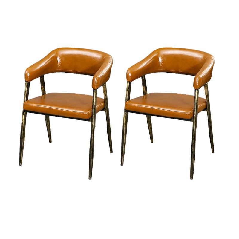 Faux Leather Kitchen Dining Side Chair Glam Open Back Dining Side Chair