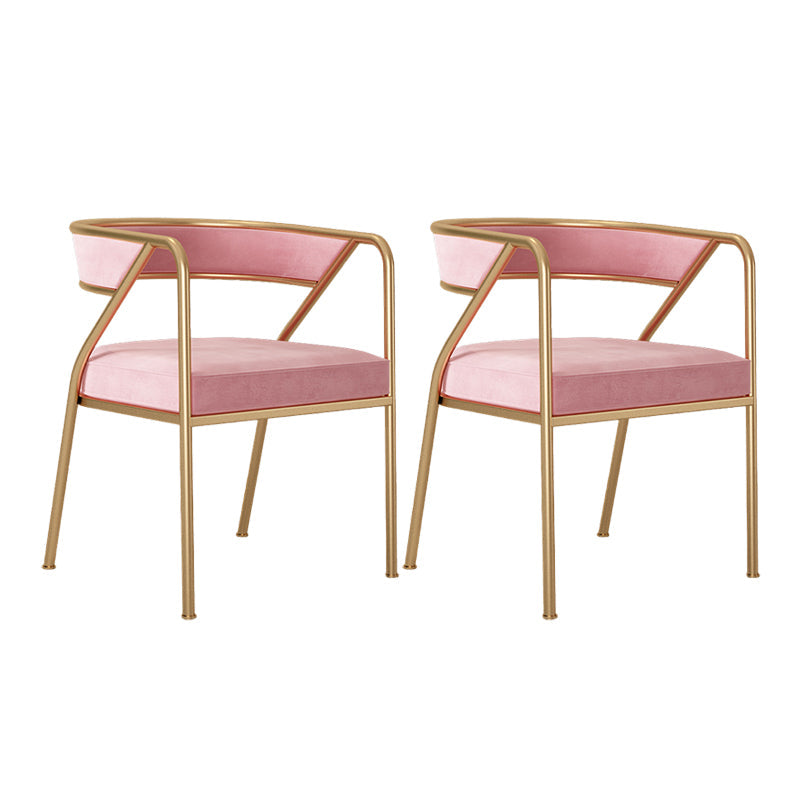 Dining Room Glam Chair Gold Legs Velvet Arm Chair with Upholstered