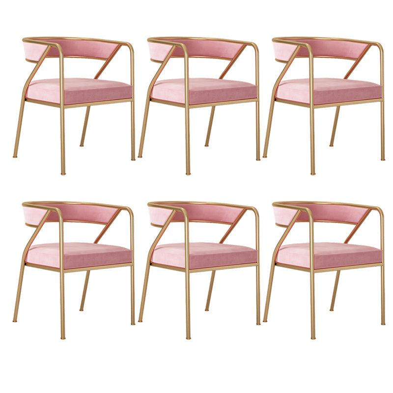 Dining Room Glam Chair Gold Legs Velvet Arm Chair with Upholstered