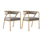 Dining Room Glam Chair Gold Legs Velvet Arm Chair with Upholstered
