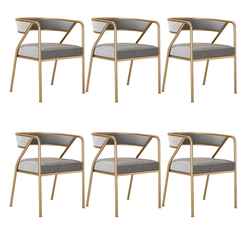 Dining Room Glam Chair Gold Legs Velvet Arm Chair with Upholstered