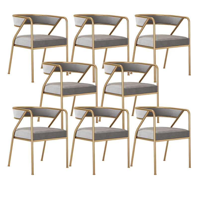 Dining Room Glam Chair Gold Legs Velvet Arm Chair with Upholstered