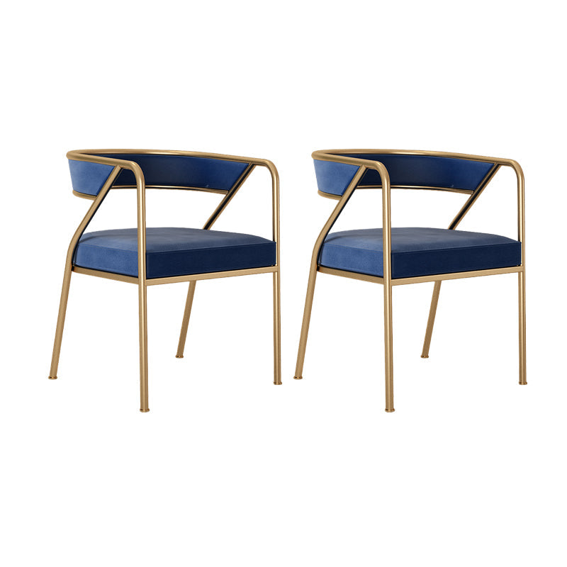Dining Room Glam Chair Gold Legs Velvet Arm Chair with Upholstered