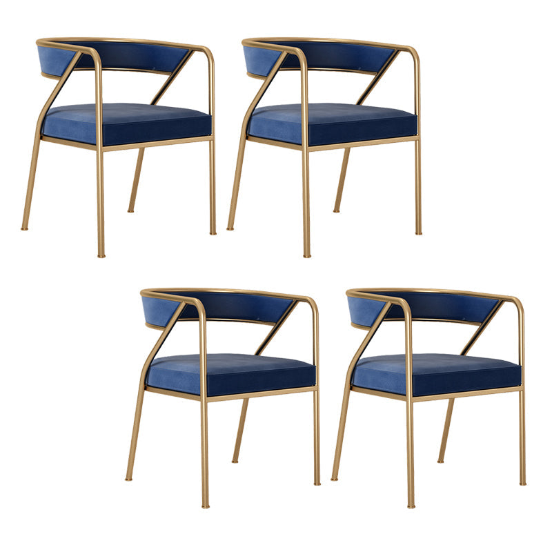 Dining Room Glam Chair Gold Legs Velvet Arm Chair with Upholstered