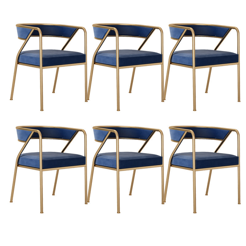 Dining Room Glam Chair Gold Legs Velvet Arm Chair with Upholstered