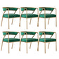 Dining Room Glam Chair Gold Legs Velvet Arm Chair with Upholstered