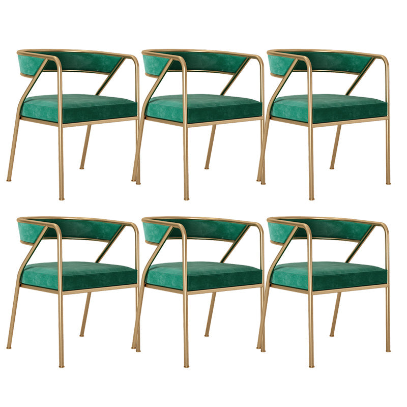 Dining Room Glam Chair Gold Legs Velvet Arm Chair with Upholstered