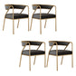 Dining Room Glam Chair Gold Legs Velvet Arm Chair with Upholstered