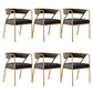 Dining Room Glam Chair Gold Legs Velvet Arm Chair with Upholstered