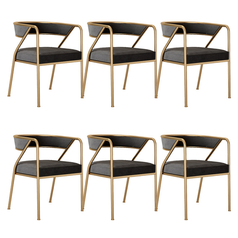 Dining Room Glam Chair Gold Legs Velvet Arm Chair with Upholstered