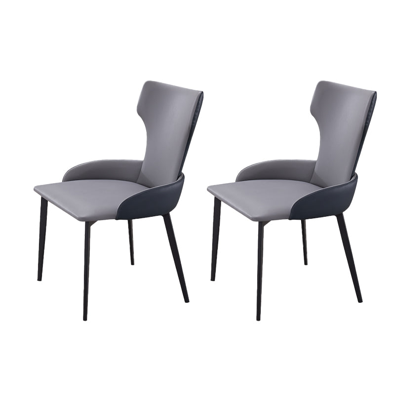Dining Room Industrial Arm Chair Upholstered Wingback Dining Chairs Grey 2 Piece Set Clearhalo 'Dining Chairs' 'Dining Tables & Seating' 'dining_chair' 'furn' 'furn_dining_chair' 'Furniture' 'Kitchen & Dining Furniture' 6662564