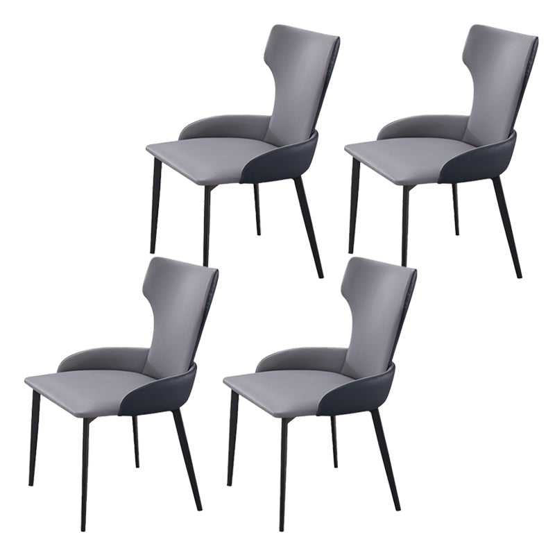 Dining Room Industrial Arm Chair Upholstered Wingback Dining Chairs Grey 4 Piece Set Clearhalo 'Dining Chairs' 'Dining Tables & Seating' 'dining_chair' 'furn' 'furn_dining_chair' 'Furniture' 'Kitchen & Dining Furniture' 6662565