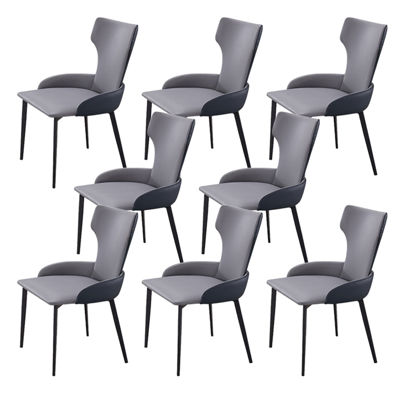 Dining Room Industrial Arm Chair Upholstered Wingback Dining Chairs Grey 8 Piece Set Clearhalo 'Dining Chairs' 'Dining Tables & Seating' 'dining_chair' 'furn' 'furn_dining_chair' 'Furniture' 'Kitchen & Dining Furniture' 6662570
