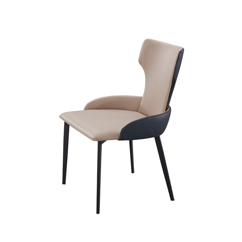 Dining Room Industrial Arm Chair Upholstered Wingback Dining Chairs Khaki 1 Piece Clearhalo 'Dining Chairs' 'Dining Tables & Seating' 'dining_chair' 'furn' 'furn_dining_chair' 'Furniture' 'Kitchen & Dining Furniture' 6662572