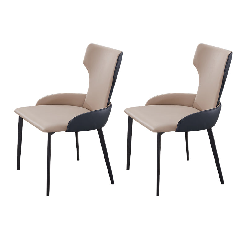 Dining Room Industrial Arm Chair Upholstered Wingback Dining Chairs Khaki 2 Piece Set Clearhalo 'Dining Chairs' 'Dining Tables & Seating' 'dining_chair' 'furn' 'furn_dining_chair' 'Furniture' 'Kitchen & Dining Furniture' 6662573