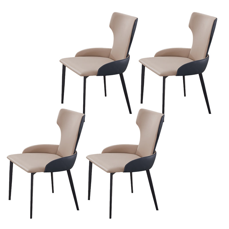 Dining Room Industrial Arm Chair Upholstered Wingback Dining Chairs Khaki 4 Piece Set Clearhalo 'Dining Chairs' 'Dining Tables & Seating' 'dining_chair' 'furn' 'furn_dining_chair' 'Furniture' 'Kitchen & Dining Furniture' 6662575