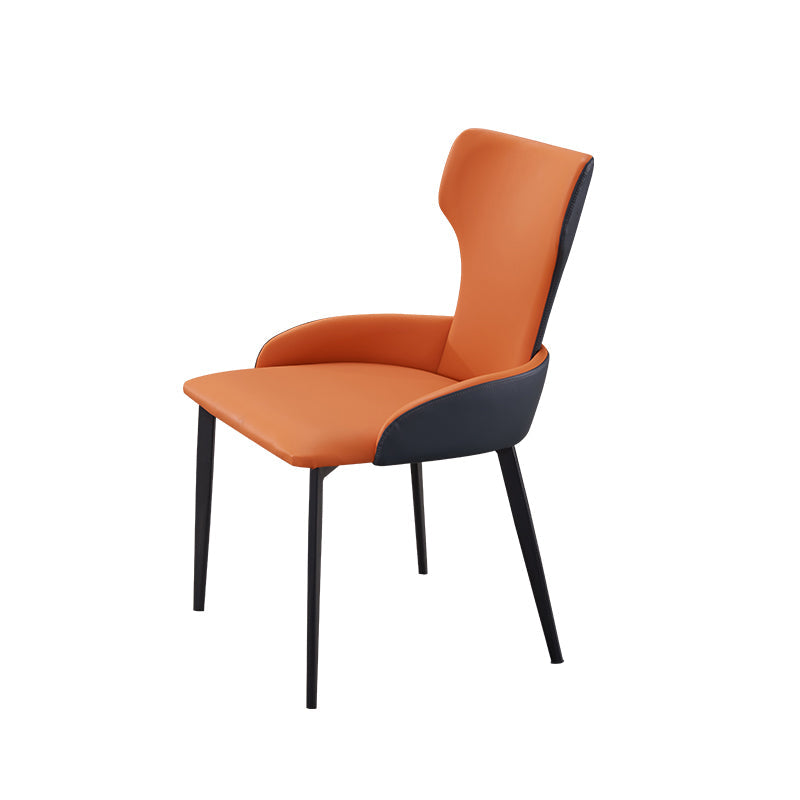 Dining Room Industrial Arm Chair Upholstered Wingback Dining Chairs Orange 1 Piece Clearhalo 'Dining Chairs' 'Dining Tables & Seating' 'dining_chair' 'furn' 'furn_dining_chair' 'Furniture' 'Kitchen & Dining Furniture' 6662582