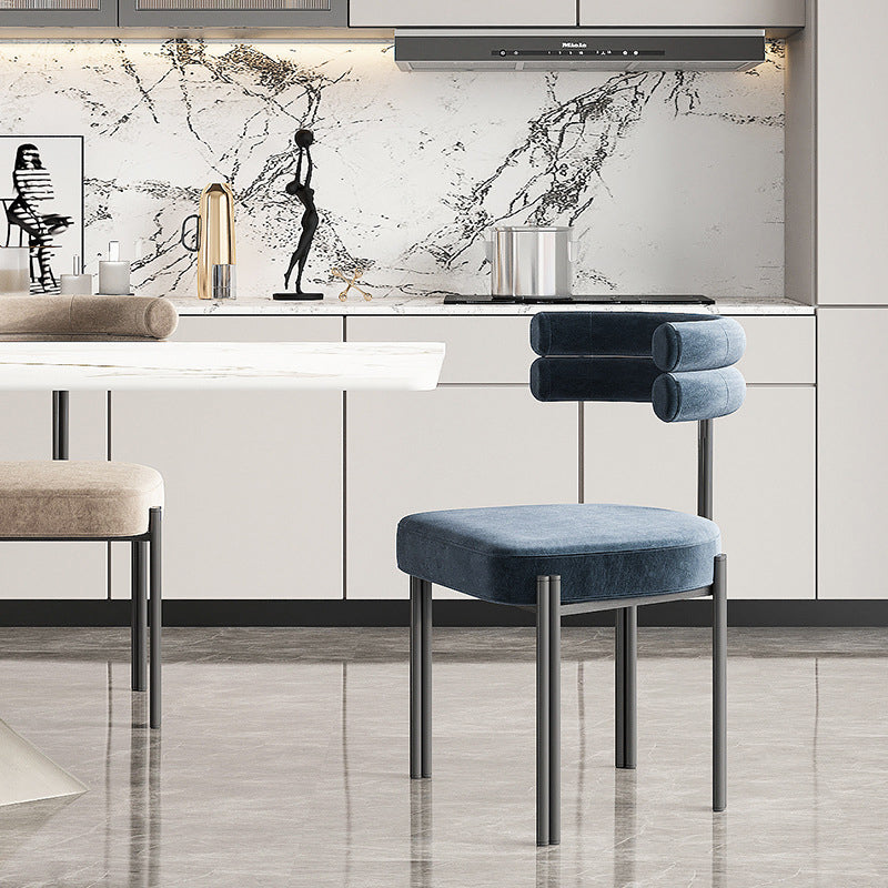 Modern Armless Dining Chairs Home Kitchen Velvet Side Chairs