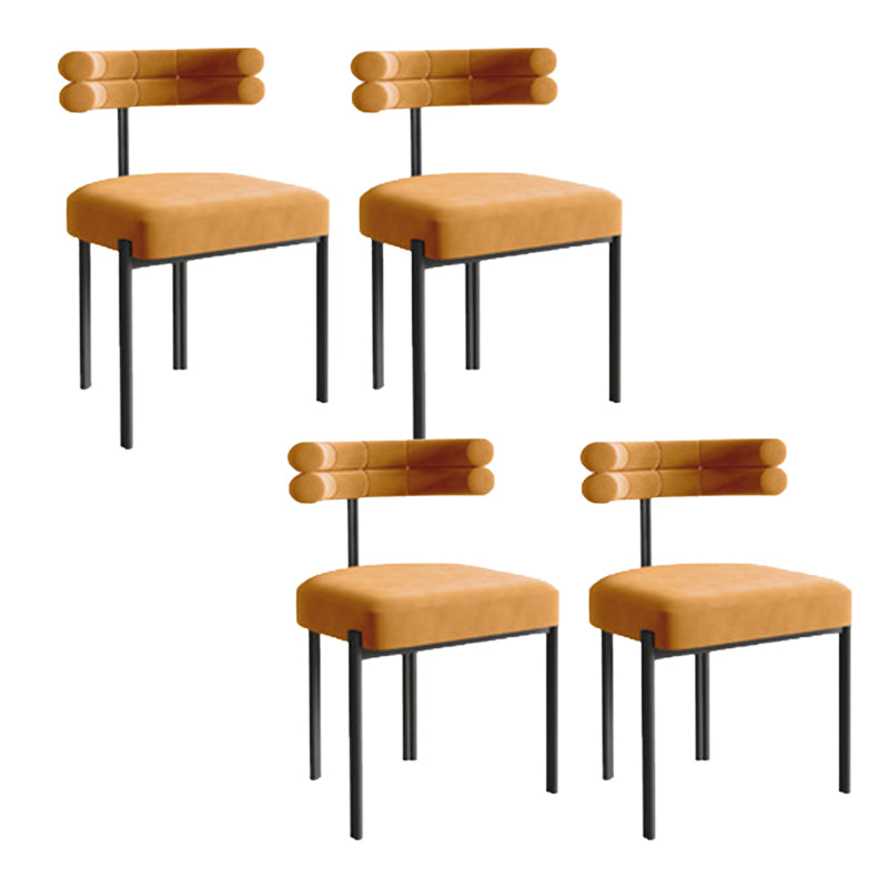 Modern Armless Dining Chairs Home Kitchen Velvet Side Chairs