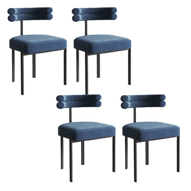 Modern Armless Dining Chairs Home Kitchen Velvet Side Chairs