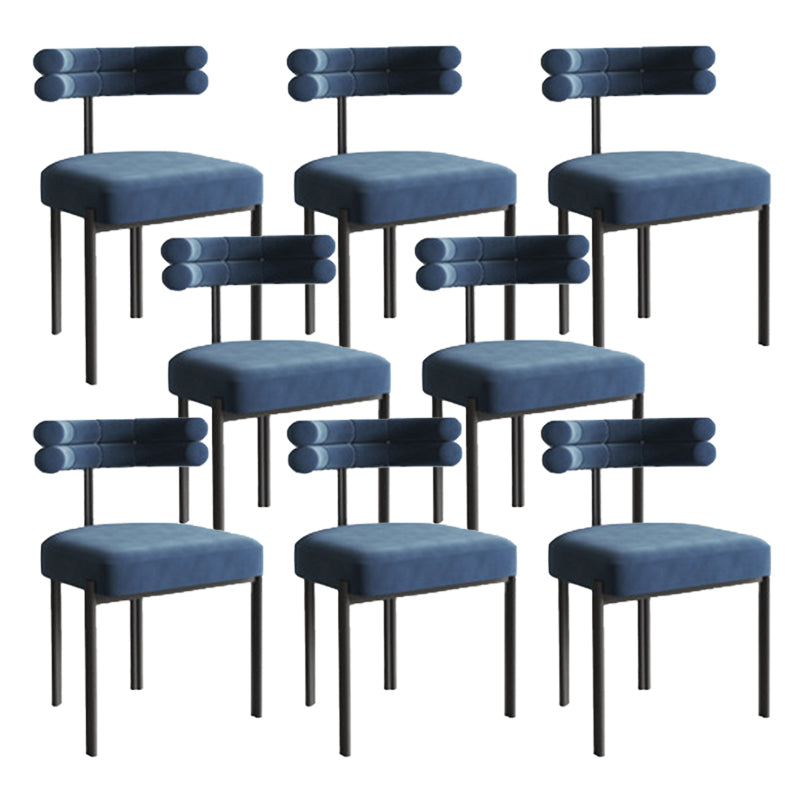 Modern Armless Dining Chairs Home Kitchen Velvet Side Chairs