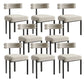 Modern Armless Dining Chairs Home Kitchen Velvet Side Chairs