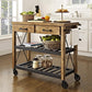 Pine Wood Kitchen Trolley Isla de cocina de madera maciza con estante de toalla