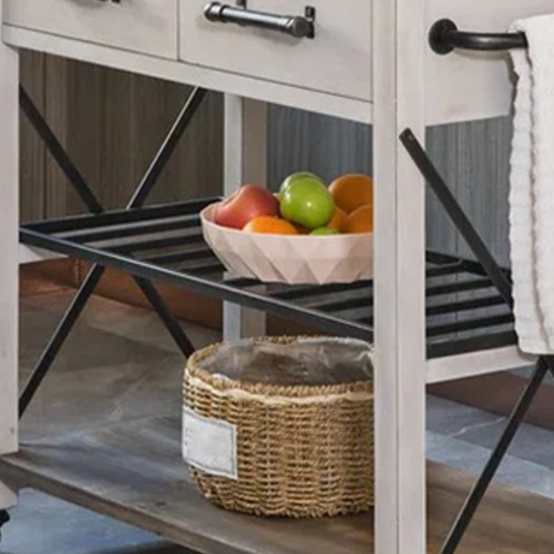 ホームダイニングキッチントロリーモダンソリッドウッドキッチンアイランド