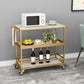 Marble Home Dining Kitchen Trolley Rectangular Prep Table with Towel Rack Clearhalo 'furn' 'furn_kitchen_islands_carts' 'Furniture' 'Kitchen & Dining Furniture' 'Kitchen Islands & Carts' 'kitchen_islands_carts' 6663077