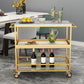 Marble Home Dining Kitchen Trolley Rectangular Prep Table with Towel Rack Clearhalo 'furn' 'furn_kitchen_islands_carts' 'Furniture' 'Kitchen & Dining Furniture' 'Kitchen Islands & Carts' 'kitchen_islands_carts' 6663082