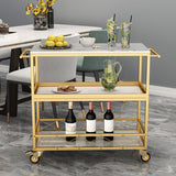Marble Home Dining Kitchen Trolley Rectangular Prep Table with Towel Rack Clearhalo 'furn' 'furn_kitchen_islands_carts' 'Furniture' 'Kitchen & Dining Furniture' 'Kitchen Islands & Carts' 'kitchen_islands_carts' 6663082