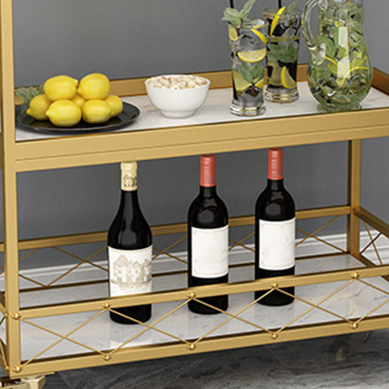 Marble Home Dining Kitchen Trolley Rectangular Prep Table with Towel Rack Clearhalo 'furn' 'furn_kitchen_islands_carts' 'Furniture' 'Kitchen & Dining Furniture' 'Kitchen Islands & Carts' 'kitchen_islands_carts' 6663085