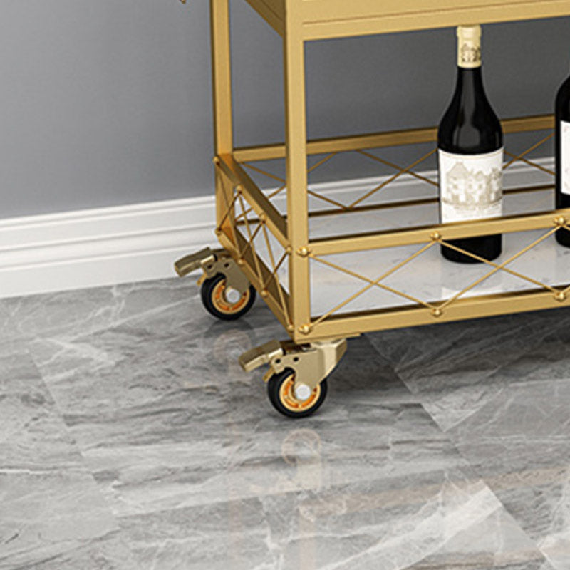 Marble Home Dining Kitchen Trolley Rectangular Prep Table with Towel Rack Clearhalo 'furn' 'furn_kitchen_islands_carts' 'Furniture' 'Kitchen & Dining Furniture' 'Kitchen Islands & Carts' 'kitchen_islands_carts' 6663086