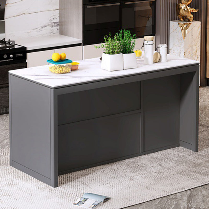 Maison de cuisine à manger table îlot d'îlot de cuisine rectangulaire moderne