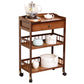 Rolling Kitchen Trolley Rectangular Bamboo Wooden Prep Table Clearhalo 'furn' 'furn_kitchen_islands_carts' 'Furniture' 'Kitchen & Dining Furniture' 'Kitchen Islands & Carts' 'kitchen_islands_carts' 6663195