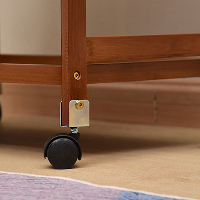 Rolling Kitchen Trolley Rectangular Bamboo Wooden Prep Table Clearhalo 'furn' 'furn_kitchen_islands_carts' 'Furniture' 'Kitchen & Dining Furniture' 'Kitchen Islands & Carts' 'kitchen_islands_carts' 6663201