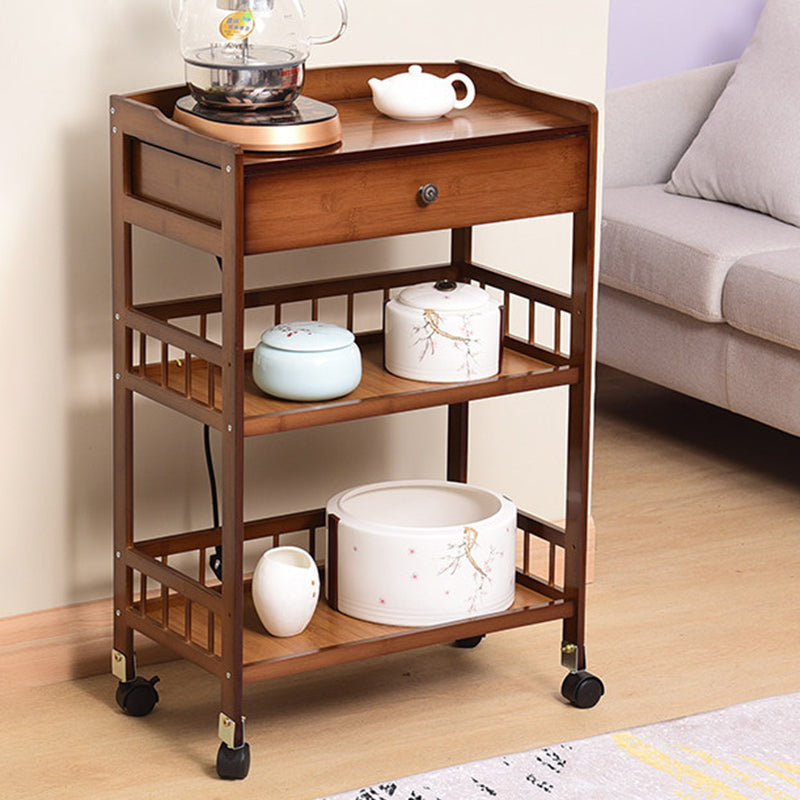 Rolling Kitchen Trolley Rectangular Bamboo Wooden Prep Table Clearhalo 'furn' 'furn_kitchen_islands_carts' 'Furniture' 'Kitchen & Dining Furniture' 'Kitchen Islands & Carts' 'kitchen_islands_carts' 6663204