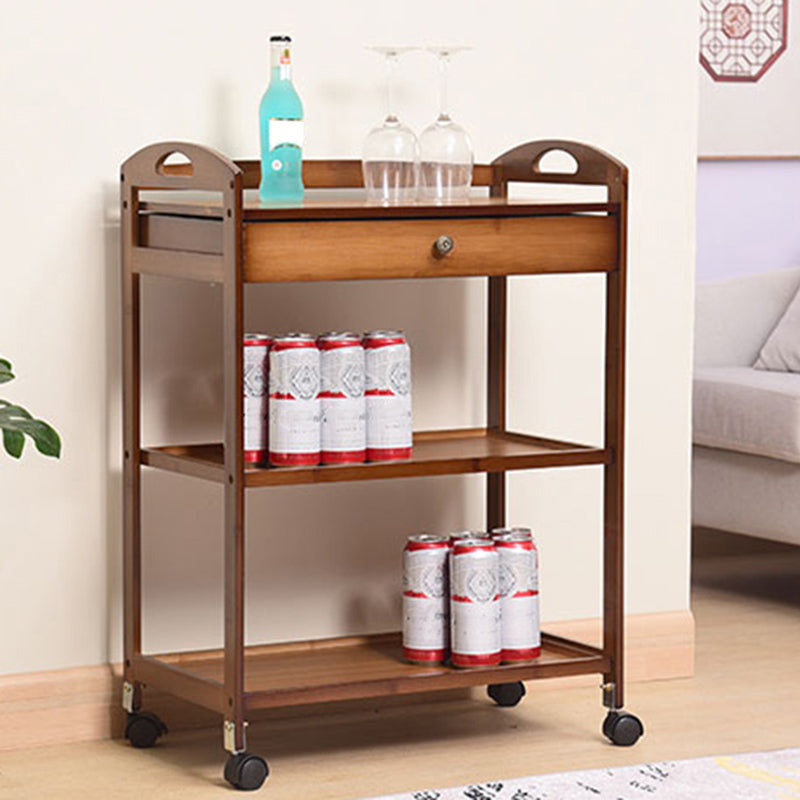 Rolling Kitchen Trolley Rectangular Bamboo Wooden Prep Table Clearhalo 'furn' 'furn_kitchen_islands_carts' 'Furniture' 'Kitchen & Dining Furniture' 'Kitchen Islands & Carts' 'kitchen_islands_carts' 6663206