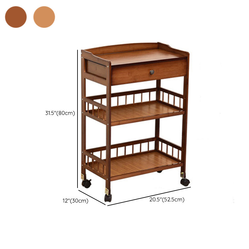 Rolling Kitchen Trolley Rectangular Bamboo Wooden Prep Table Clearhalo 'furn' 'furn_kitchen_islands_carts' 'Furniture' 'Kitchen & Dining Furniture' 'Kitchen Islands & Carts' 'kitchen_islands_carts' 6663208