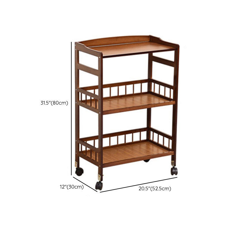 Rolling Kitchen Trolley Rectangular Bamboo Wooden Prep Table Clearhalo 'furn' 'furn_kitchen_islands_carts' 'Furniture' 'Kitchen & Dining Furniture' 'Kitchen Islands & Carts' 'kitchen_islands_carts' 6663211