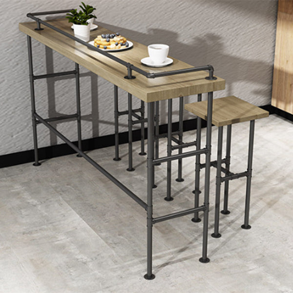 Moderne 1/3/4-delige bartafelset, rechthoekige grenenhouten aanrechttafel met hoge krukken