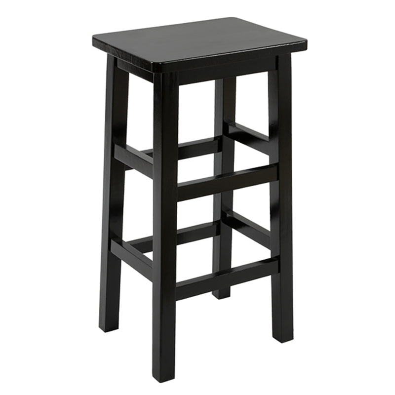 Solid Wood Bar Stool Counter Armless Backless Stool for Living Room Black 1 Piece Counter Stool (23.5"H) Clearhalo 'Bar Furniture' 'Bar Stools' 'bar_stools' 'furn' 'furn_bar_stools' 'Furniture' 'Kitchen & Dining Furniture' 6663319
