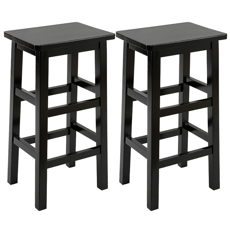 Solid Wood Bar Stool Counter Armless Backless Stool for Living Room Black 2 Piece Set Counter Stool (23.5"H) Clearhalo 'Bar Furniture' 'Bar Stools' 'bar_stools' 'furn' 'furn_bar_stools' 'Furniture' 'Kitchen & Dining Furniture' 6663321
